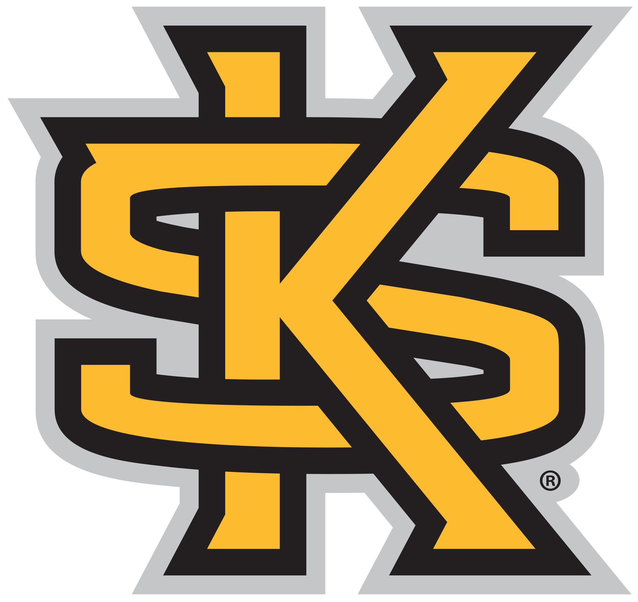 A black and yellow logo of the kansas state wildcats.