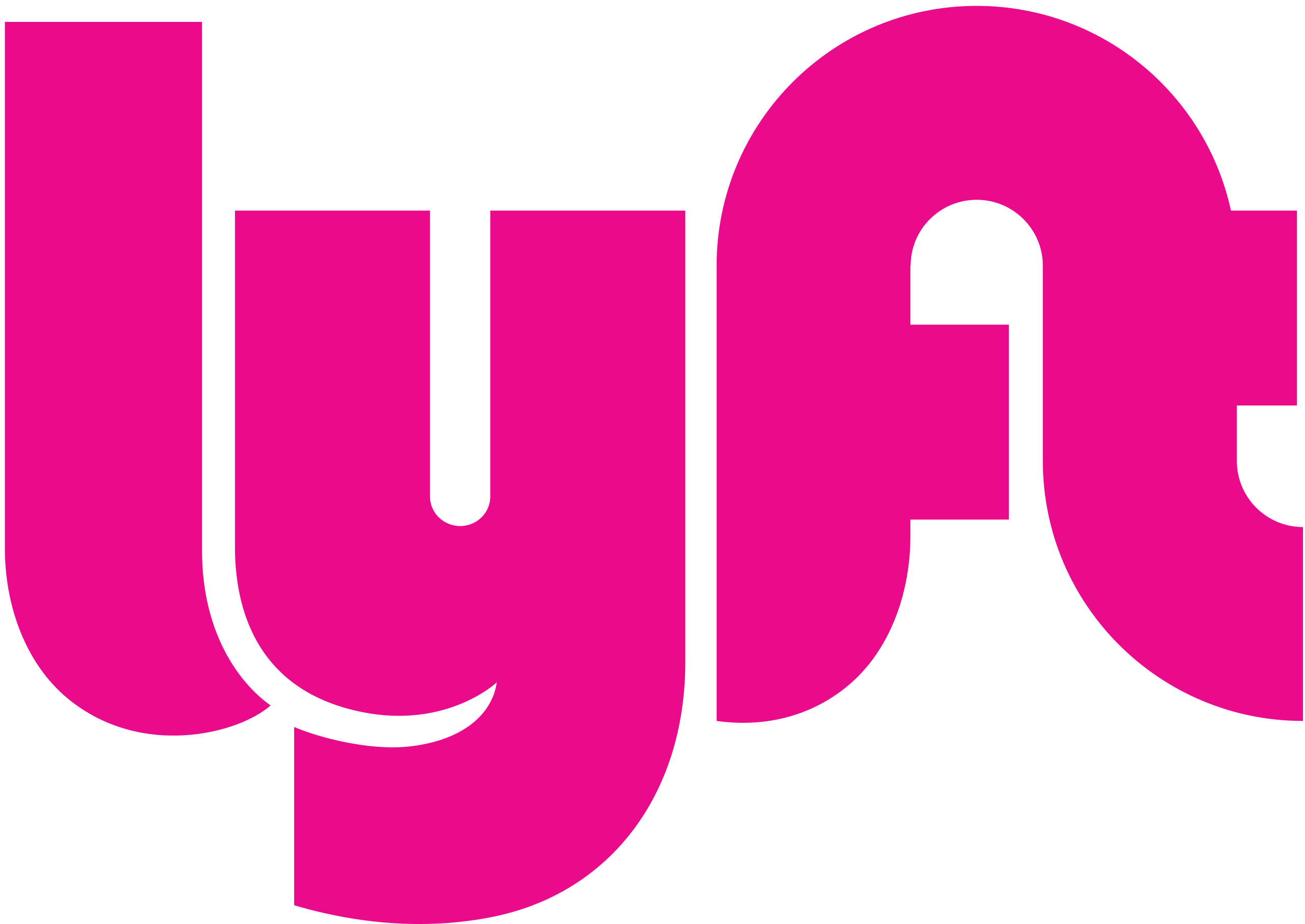 A pink and black logo for lyft.