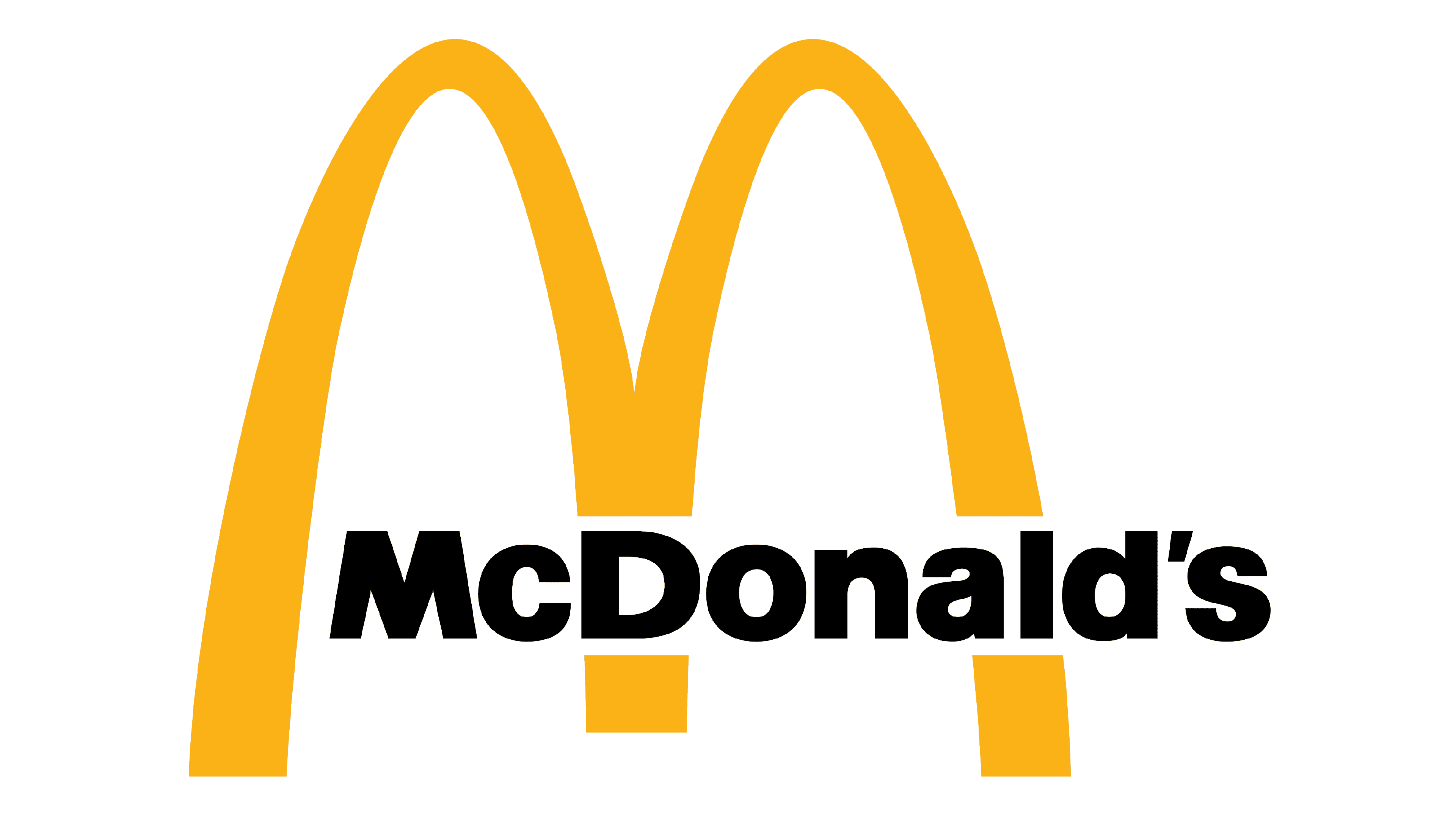 A black background with yellow mcdonald 's logo.