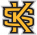 A black and yellow logo of the kansas state wildcats.